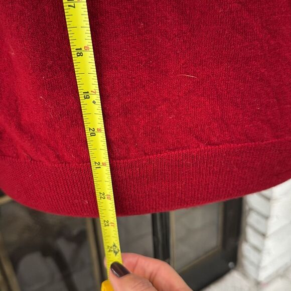 Express Women Sweater Red 100% Extra Fine Merino Wool Modern Fit Large Crewneck - Picture 5 of 7